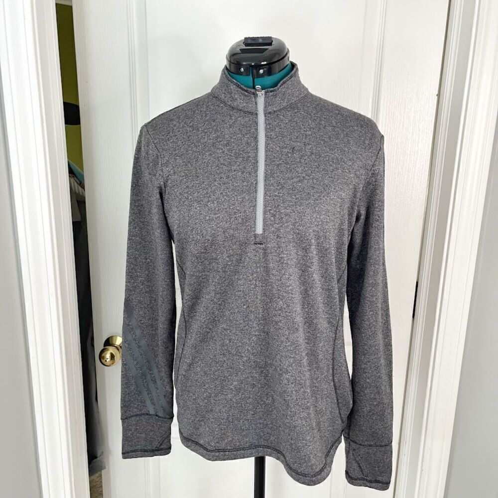 Adidas 1/2 Zip Long Sleeve Fitted Pullover Sweatshirt Jacket